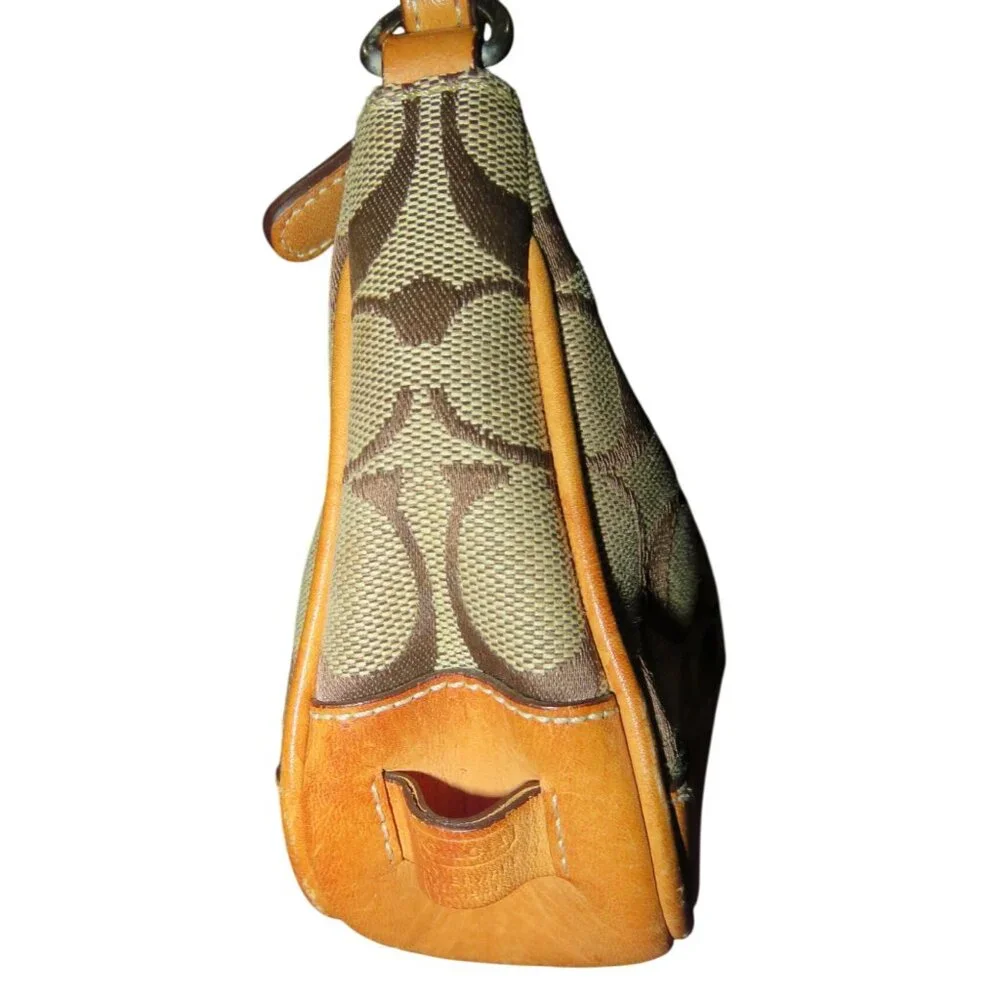 Coach 2004 Hampton Demi Baguette Bag in Signature C Canvas & Vachetta Leather
